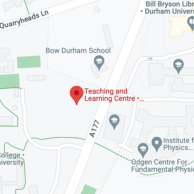 Map showing the location of the TLC building in Durham.